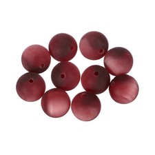 10 Pcs Acrylic Round Beads, 16mm Loose Beads for Jewelry Making, Wine Red