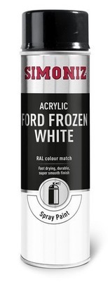 Simoniz Ford Frozen White Spray Paint 500ml Car Van Touch Up Aerosol SIMP23D
