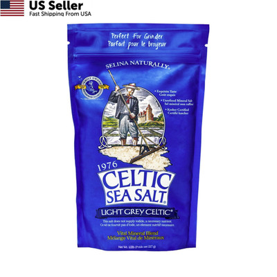 Celtic Sea Salt Light Grey Coarse, Unrefined 8 Ounce (Pack of 1),