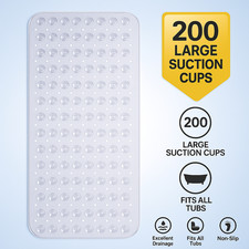 Extra Long Non Slip Bathtub Mat 40x16 Clear Bath Mat with Drain Holes Washable