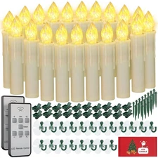 Window Candles Battery Operated With Timer Remote 20 Pcs Christmas Flameless Can