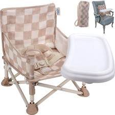 Portable 3-in-1 Baby Chair, Cozy Booster Seat, Baby Seat with Tray, Compact Fold