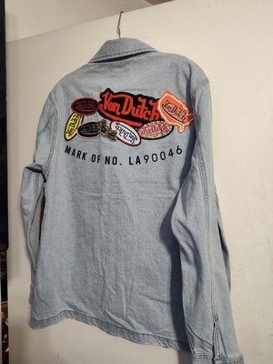 Von Dutch Originals-Light Blue Denim Jean Jacket-Patches-UNISEX-Size Medium-NEW 