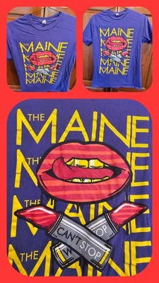 Vtg Y2K The Maine Can't Stop Lipstick Lips Emo Indie Rock Graphic Band Shirt M