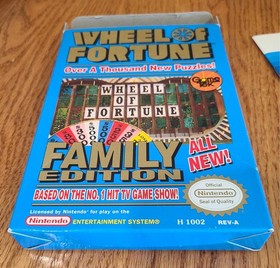 Nintendo NES Wheel of Fortune Family Edition CIB:Box,Cart,Manual,Protector Works
