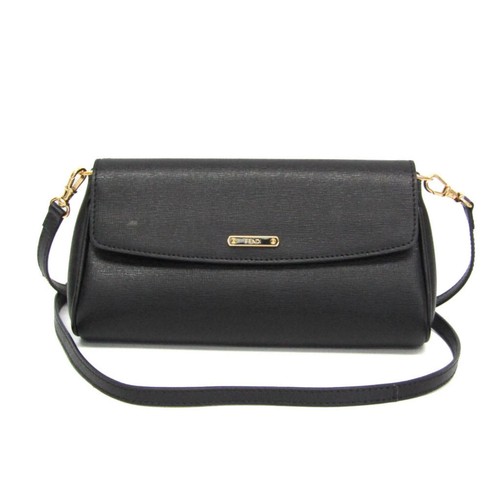 FENDI Mini Pouch 8M0327 Leather Shoulder Bag Black