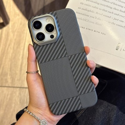 For Apple iPhone 17 Pro Max 16 15 14 13 12 11 Phone Cover Carbon Fiber Texture