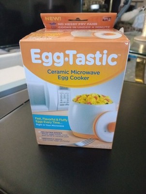EGG TASTIC Microwave Egg Cooker Ceramic Pot for Fast Fluffy Eggs