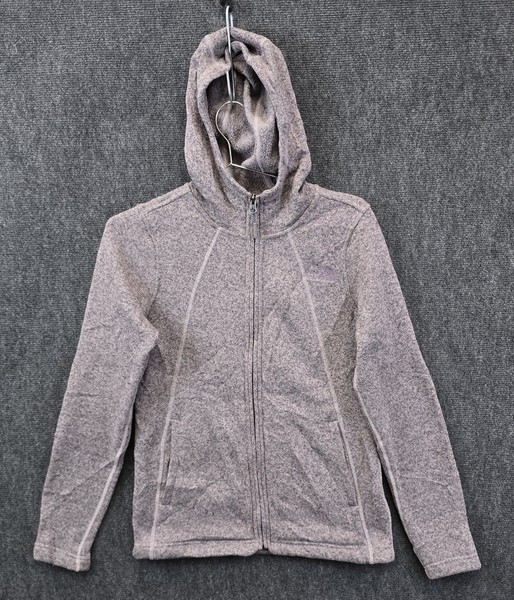 The North Face Womens Crescent Full Zip Fleece Knit Hoodie Size XS Purple 
