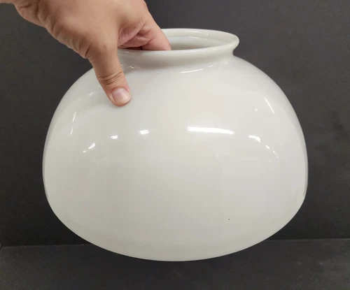 Antique Vtg 14" Milk Glass Lamp Shade Hanging Oil Library Victorian White