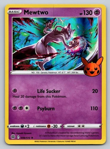 Mewtwo 056/172 Holo Rare Trick or Trade B00ster Bndl Pokemon Card - NM - product listing photo