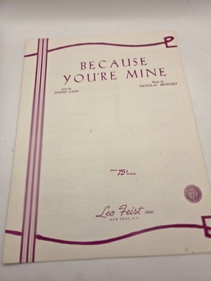 Because You're Mine Sheet Music Sammy Cahn