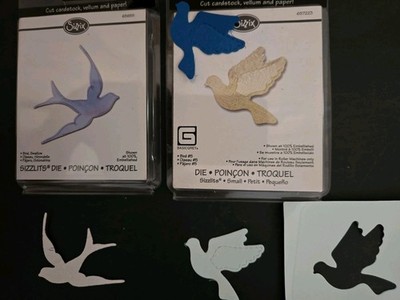 Sizzix Sizzlits LOT. Vintage HTF retired Bird Dies! Bird #5 & Swallow, EUC.