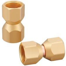 2 PCS Brass 1/2" Female Flare Swivel Adapter, Tube Fitting, Valve Connector