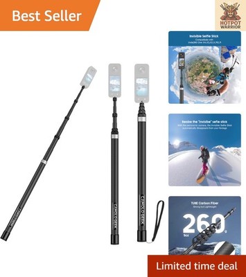 3.0m Extended Invisible Selfie Stick for Insta360 - Ultra Lightweight & Durable