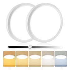 2Pack 15.8 Inch LED Flush Mount Ceiling Light, 35W, 3850LM, 2700K-5000K 5CCT ...