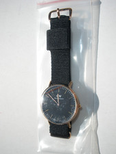 Daniel Wellington 36mm Men s Cornwall Watch Rose Gold Black fabric strap NEW