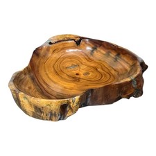 Rustic Live Edge Wood Bowl Centerpiece Decorative Natural Grain Ample Size