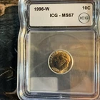 Roosevelt Dime 1996-W ICG MS67 Silver 10C Uncirculated West Point Full Torch!