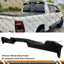 For 2019-2026 Dodge RAM 1500 R Style Matte Black Rear Roof Top Cab Spoiler Wing