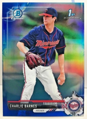 Charlie Barnes 2017 Bowman Chrome Draft Prospect Blau Refraktor #' D/150 - Twins