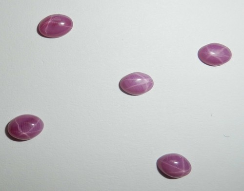 Opaque Star Ruby Oval 6x4 mm Cabochon 6 Rayed Lab-created Stone 2 piece Lot - Picture 11 of 12