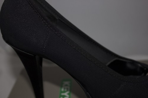 Decolte' Scarpa donna pelle tessuto elasticizzato spuntata nero plateau KEYS 40 - Foto 3 di 5