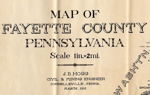 1912 Map of Fayette County Pennsylvania Coal Mines Coke Ovens - Picture 2 of 4