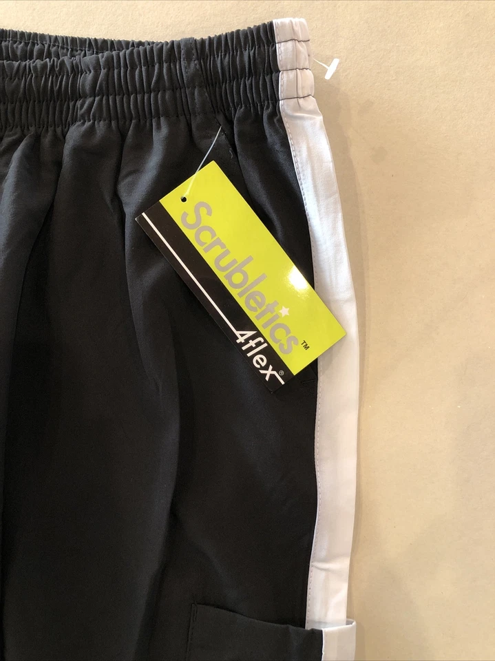 Scrubletics Scrubs Black White Strip Size 2X - Image 2 of 4