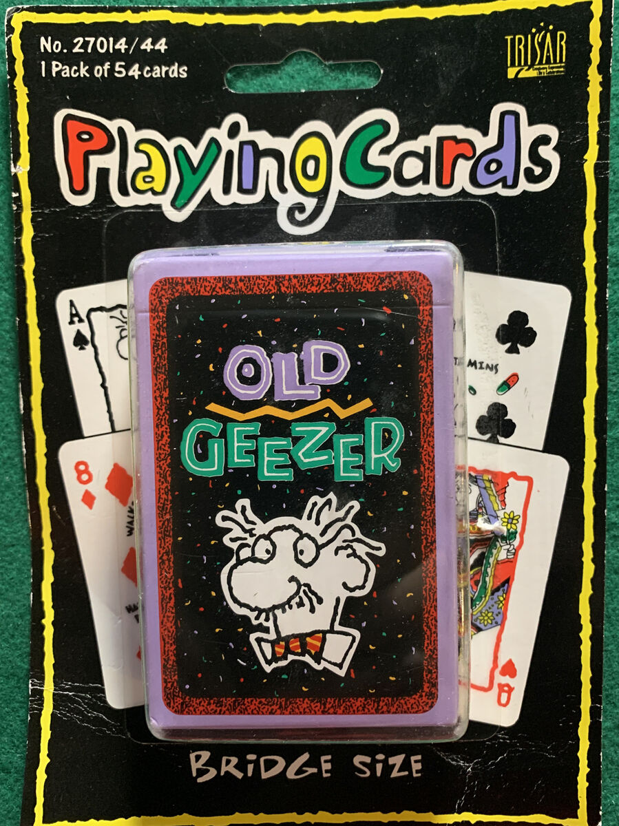 Old Geezers Of The Park OLD GEEZER playing cards Trisar pop-art humor NEW in Package Bridge Size (B5) | eBay