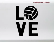 Volleyball Love Vinyl Sticker - Indoor Beach Spike Dig Set Pass - Die Cut Decal
