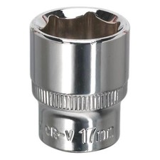 Image of Sealey WallDrive Socket 17mm 3/8"Sq Drive Fully Polished Socket - SP3817