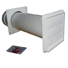 Tumble Dryer Vent kit (White gravity outlet) - 100mm/4" round  through wall