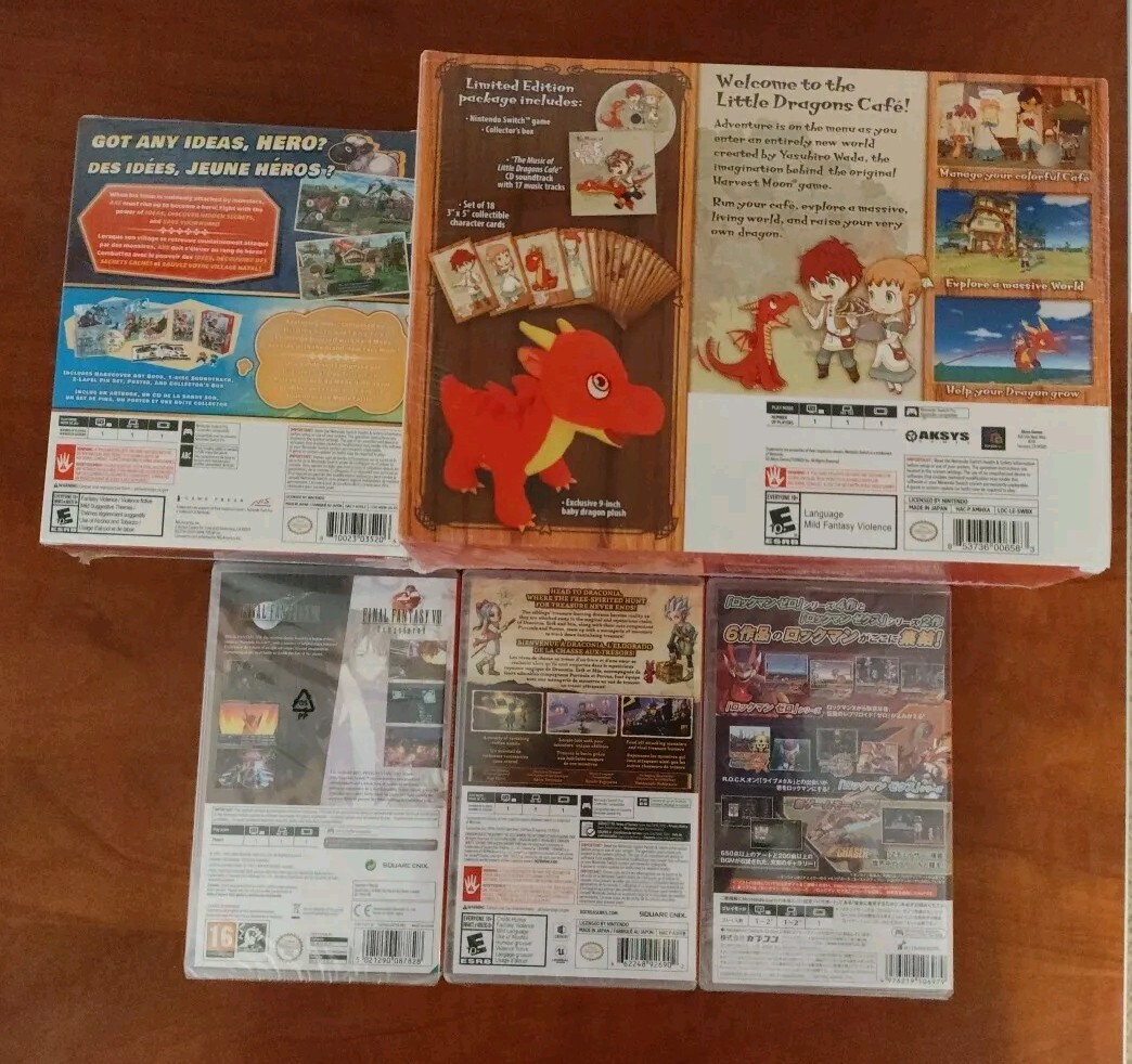 Nintendo Switch Games + Zelda Pro Controller (FF, Dragon