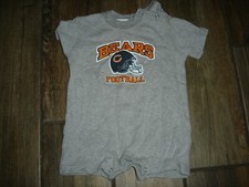 Chicago Bears gray12m months snap bottom one piece romper sleeper NFL football