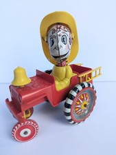 Vintage Marx Toys Tin Litho Wind Up Smokey Sam Fire Chief Truck Whoopie Car
