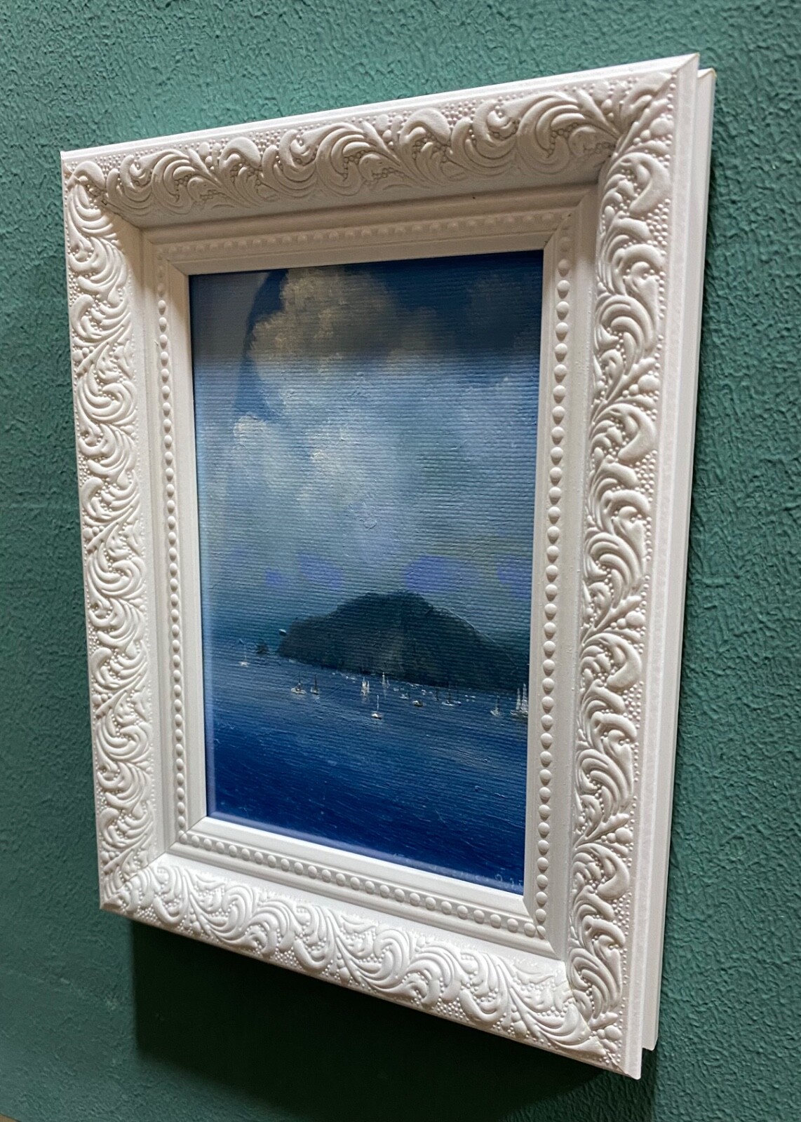 Original  oil canvas fiberboard ”From a bird’s eye viev“ 10x15cm Borisenko