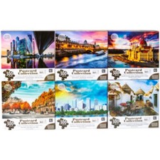 Postcard Collection Jigsaw Puzzles 300pc 24" x 18" 6pack Sidney Paris Moscow Etc