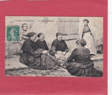 C.P.A.: LES PYRENEES - PAYS BASQUES - UNE PARTIE DE CARTES- cachet de 1907.