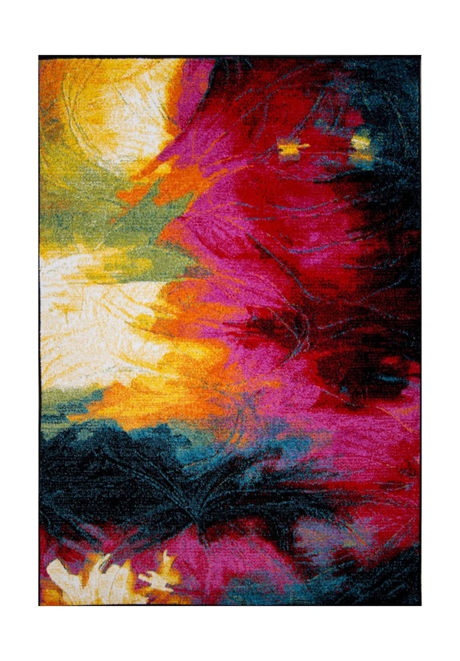 Alfombra Home Dynamix Splash Mondrian 7'10"x10'2, abstracta negra/azul/rosa/sí... Foto 2 de 4