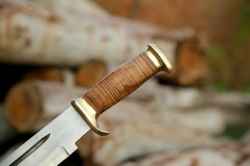 Handmade Stainless Steel Curve Bowie Knife For Hiking Hunting Outdoor & Camping - Picture 5 of 8