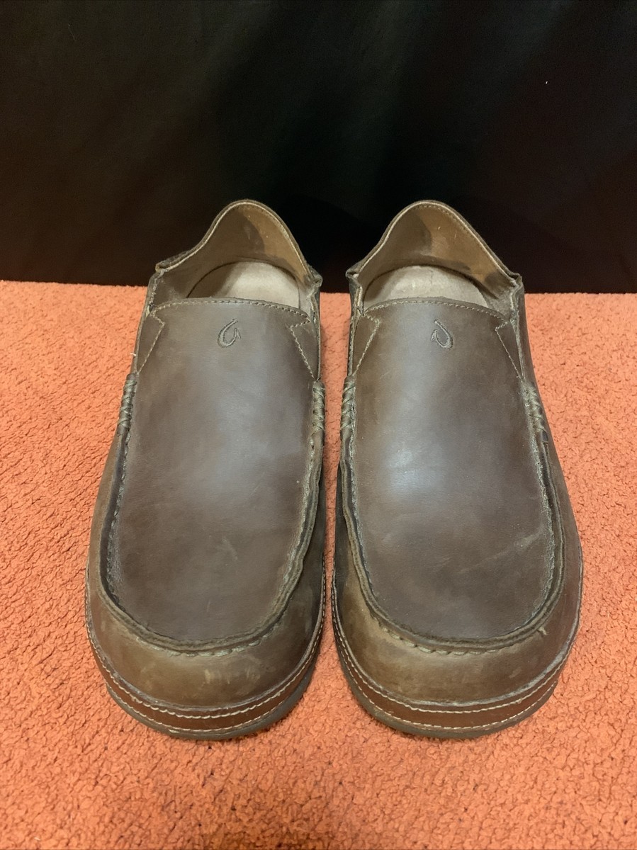 Olukai Moloa Mens Size 11 Slip On Loafers Shoes Dark Wood  display picture 3