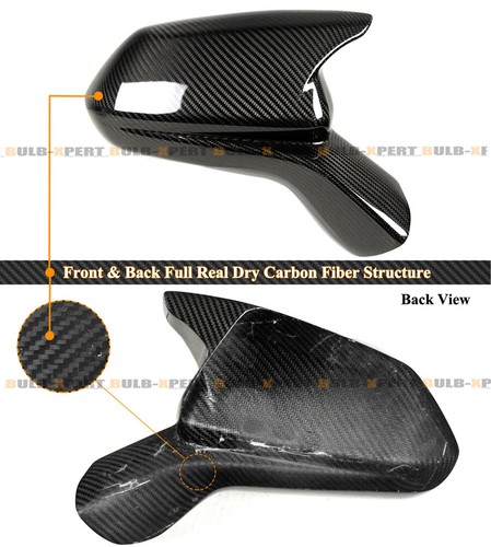 FOR 16-24 CHEVY CAMARO ZL1 DRY CARBON FIBER M STYLE ADD-ON SIDE MIRROR COVER CAP - Picture 3 of 5