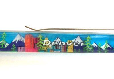 Denver Colorado Floaty Pen Moving Word Mile High City Purple Mountains Vintage