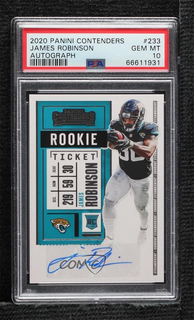 2020 Panini Contenders Ticket James Robinson PSA 10 GEM MT Rookie Auto RC n0c
