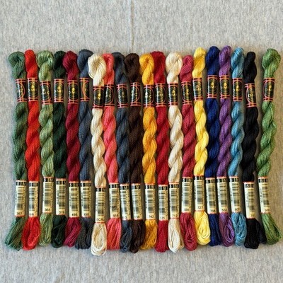 20 DMC Coton Perle Size 5 Thread 100% Cotton Assorted Colors No Repeats