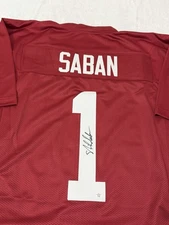 Nick Saban Alabama Crimson Tide Signed Football Jersey COA