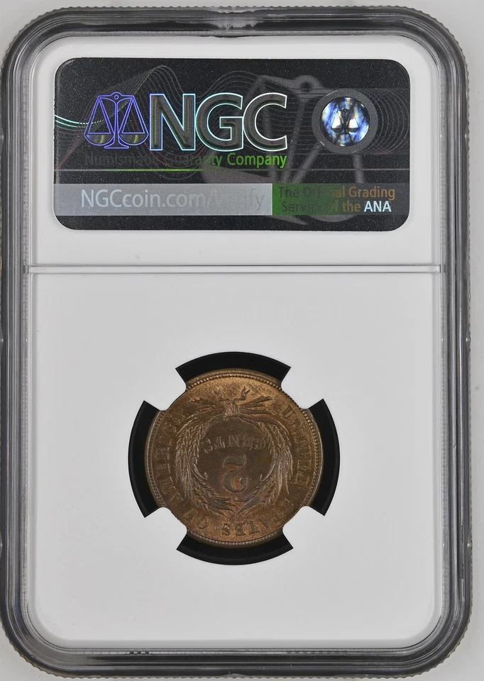 1865 Two Cent NGC MS-66 RB - Image 2 of 2