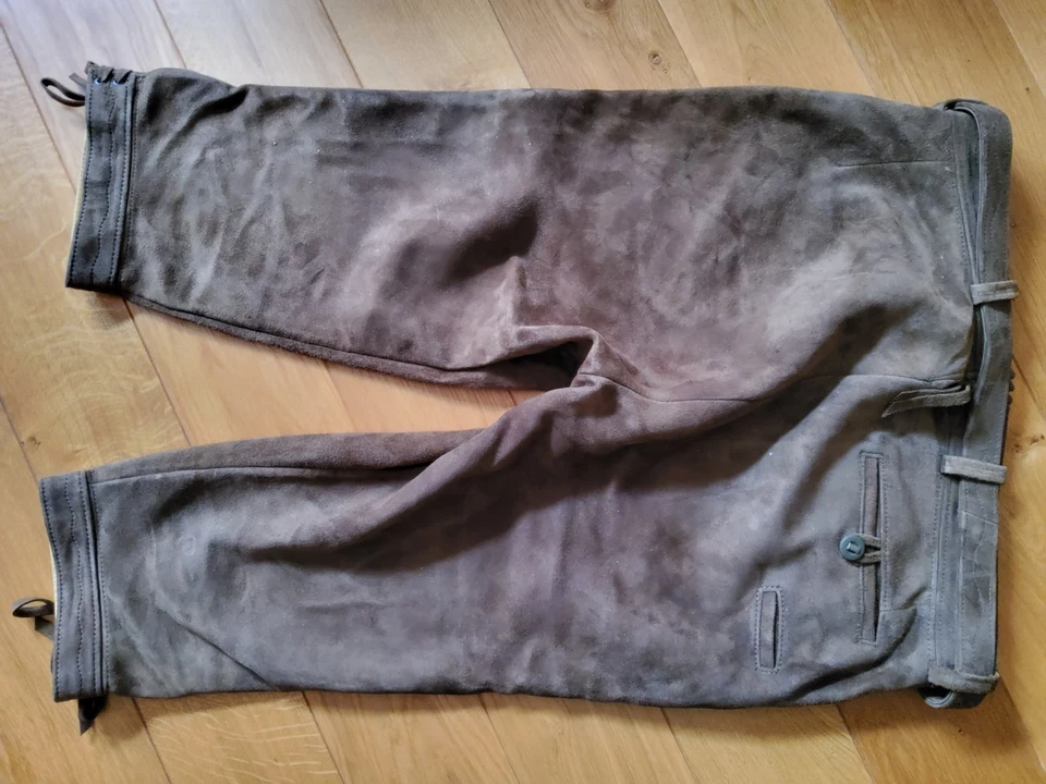 Lederhose Kniebund Gr. 102, Braun, Handgefertigt, sehr guter Zustand , sauber - Bild 2 von 4