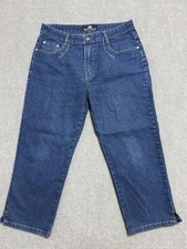 Jeanbay Jeans Womens 8 Embroidered Mid Rise Stretch Denim Cropped Capri Pants